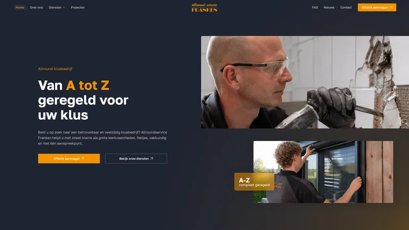 Website van Allroundservice Franken