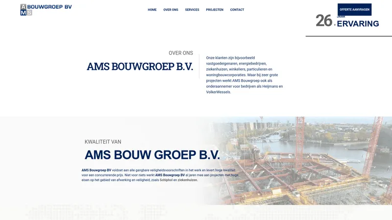 Website van AMS Bouw Groep B.V.