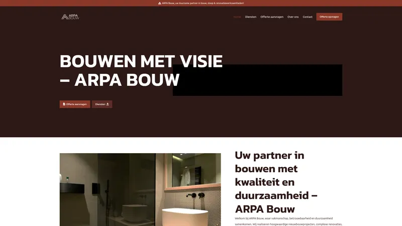 Website van ARPA Bouw