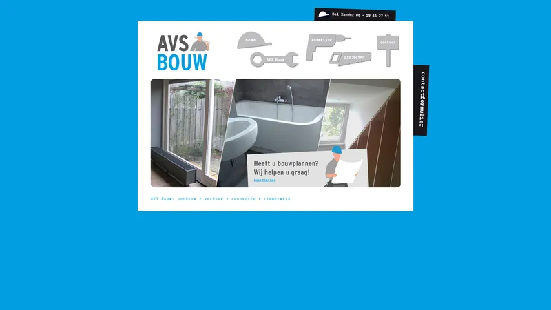 Website van AVS Bouw