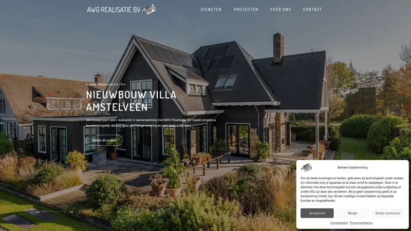 Website van AWG Realisatie BV