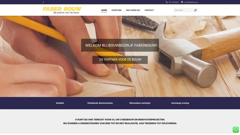 Website van B. Faber Bouw