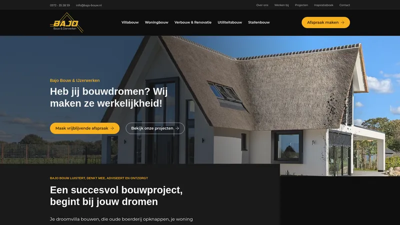 Website van Bajo Bouw
