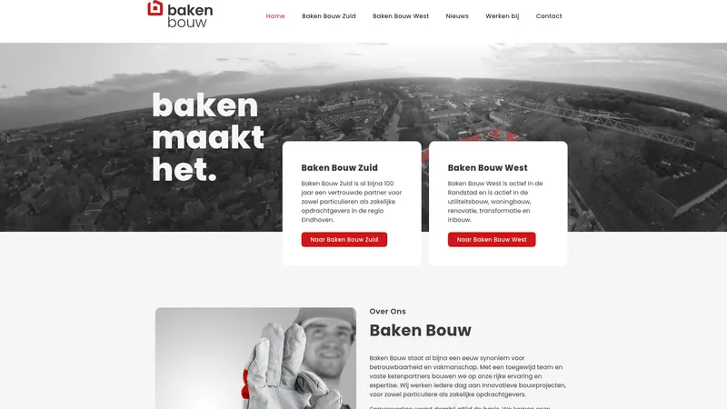 Website van Baken Bouw