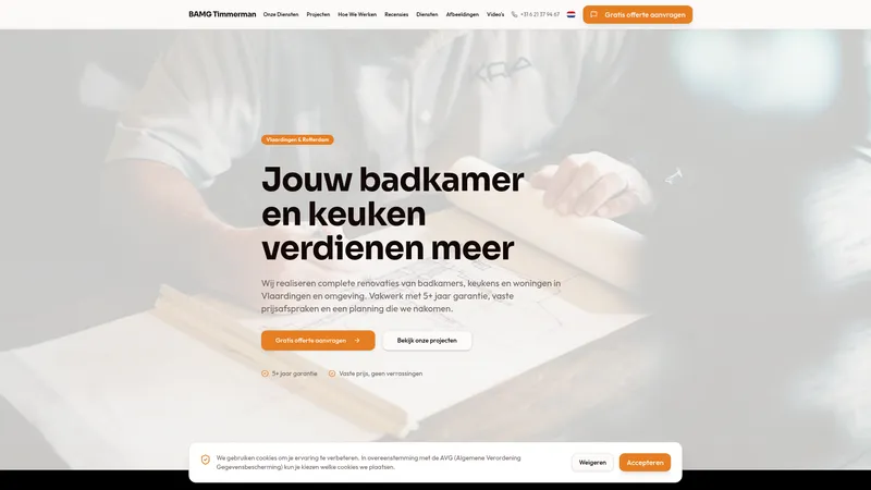 Website van BAMG Bouw & Renovatie