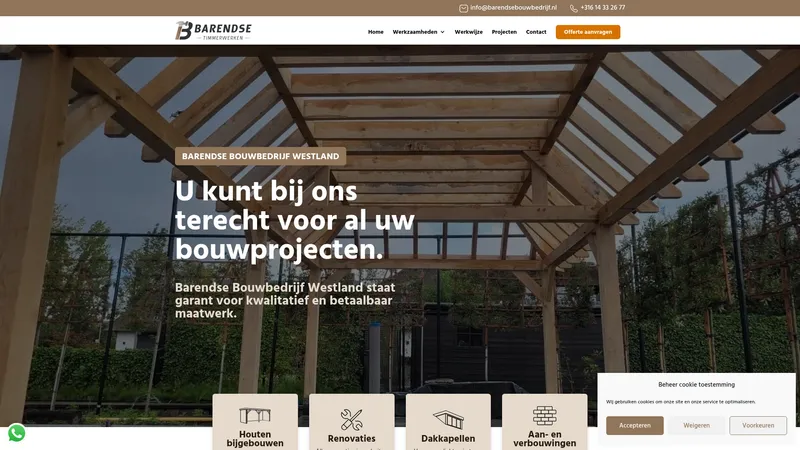Website van Barendse Bouwbedrijf | Timmer- en bouwwerkzaamheden