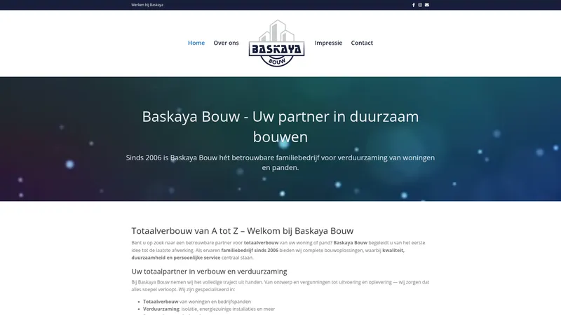 Website van Baskaya Bouw