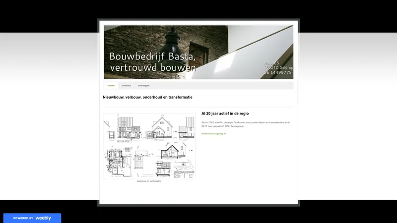 Website van Basta / BRH Bouwgroep