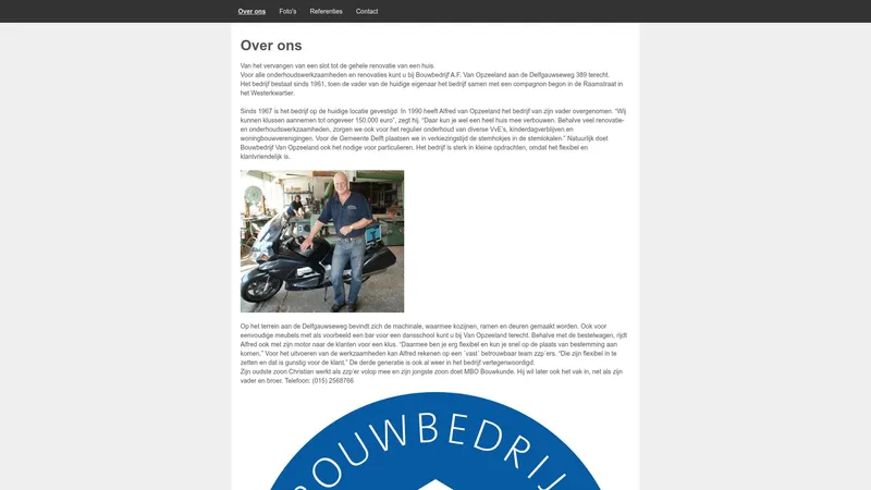 Website van Beheermaatschappij A.F. van Opzeeland B.V.