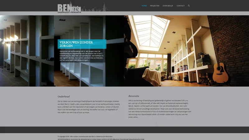 Website van Ben jr Onderhoud & Renovatie