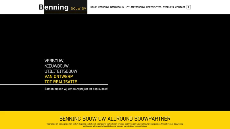 Website van Benning Bouw