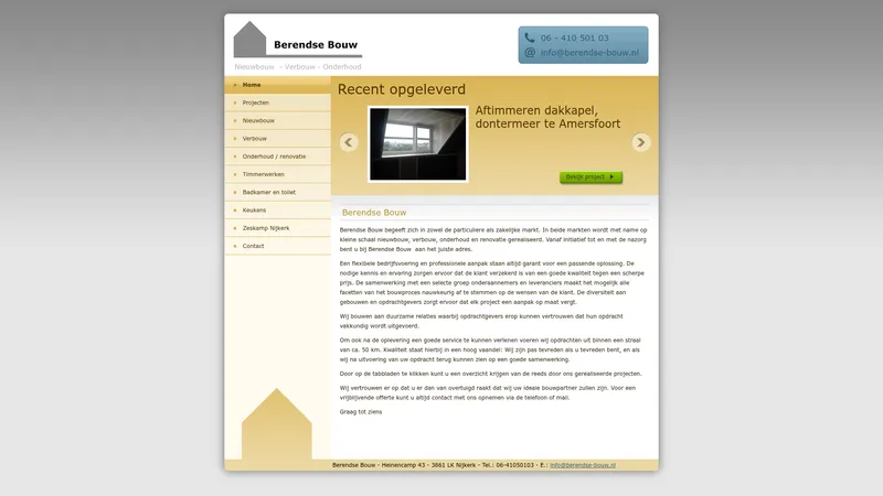 Website van Berendse Bouw