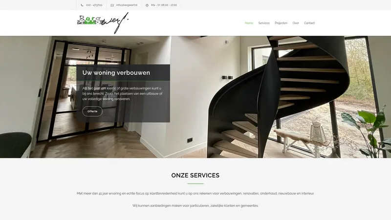 Website van Bergwerf Bouw