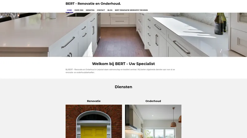 Website van BERT - Renovatie en Onderhoud.