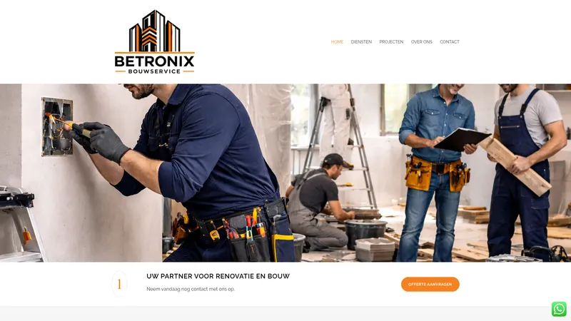 Website van Betronix Bouwservice