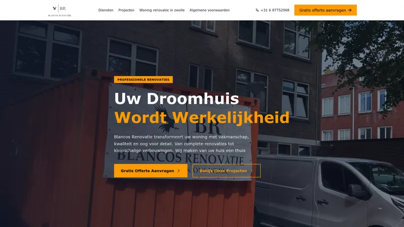 Website van Blancos renovatie B.V.
