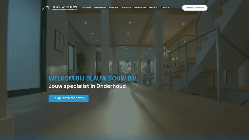 Website van Blauw Bouw