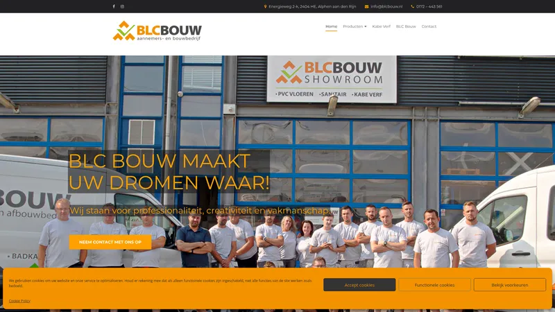 Website van BLC Bouw