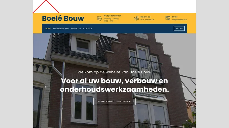 Website van Boelé Bouw