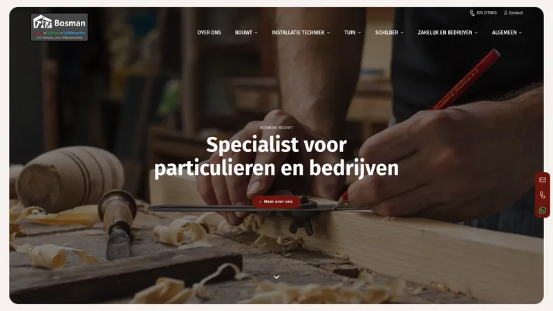 Website van Bosman Bouwt, tuinhout & schilderwerken