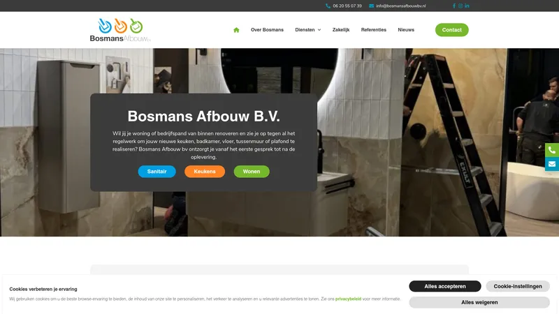 Website van Bosmans Afbouw b.v.