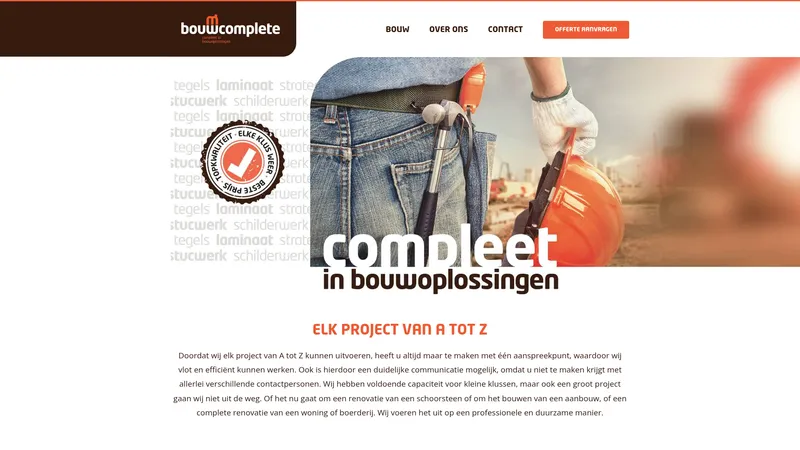 Website van Bouw Complete