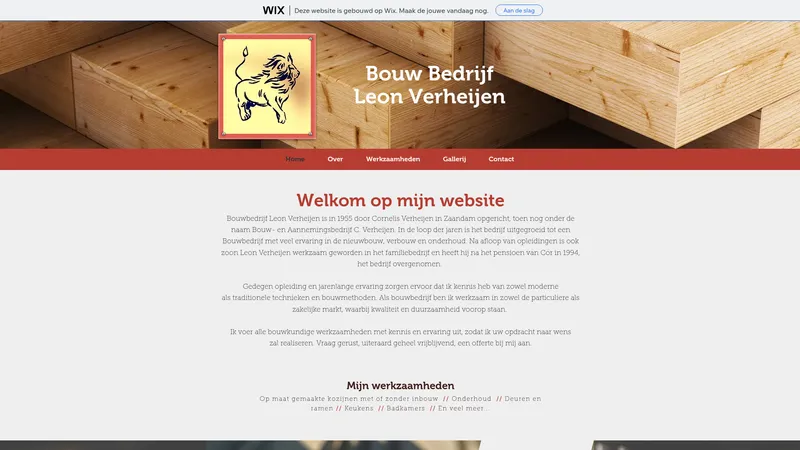 Website van Bouw- en Aannemersbedrijf Leon Verheijen