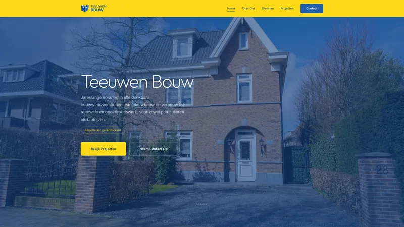 Website van Bouw- en Aannemingsbedrijf H.A. Teeuwen