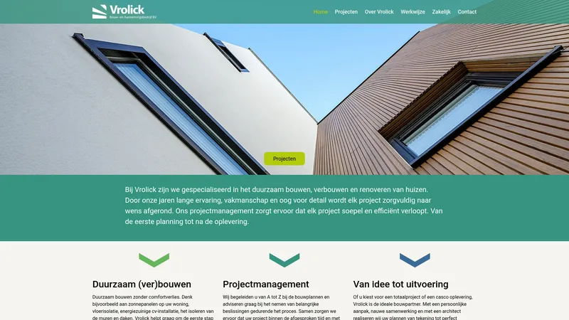 Website van Bouw- En Aannemingsbedrijf Vrolick BV