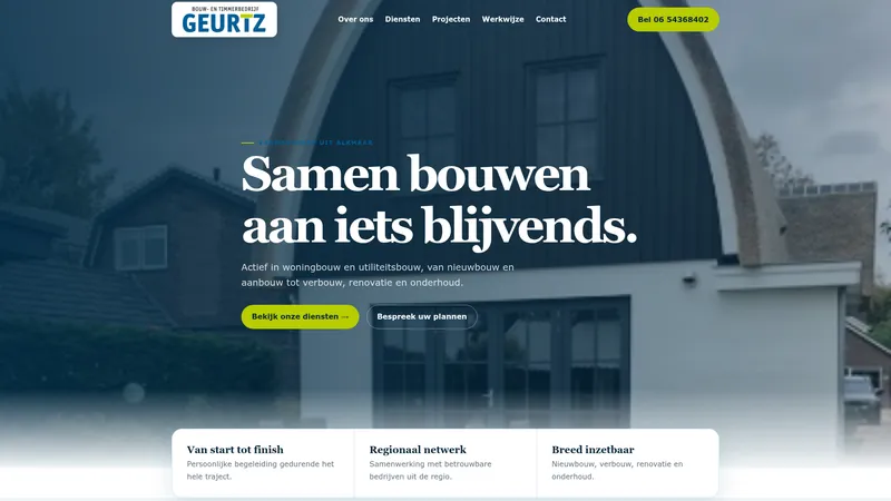 Website van Bouw- en Timmerbedrijf Geurtz