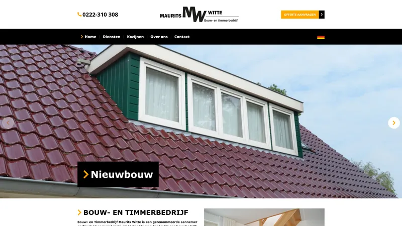 Website van Bouw en Timmerbedrijf Maurits Witte