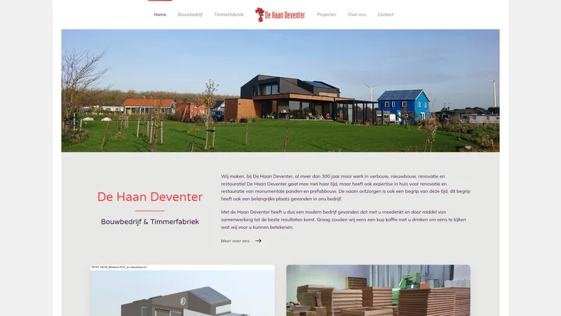 Website van Bouw- en timmerfabriek De Haan