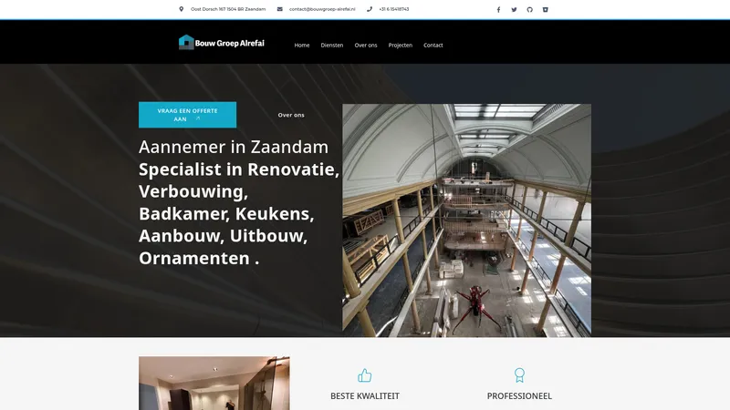 Website van Bouw Groep Alrefai