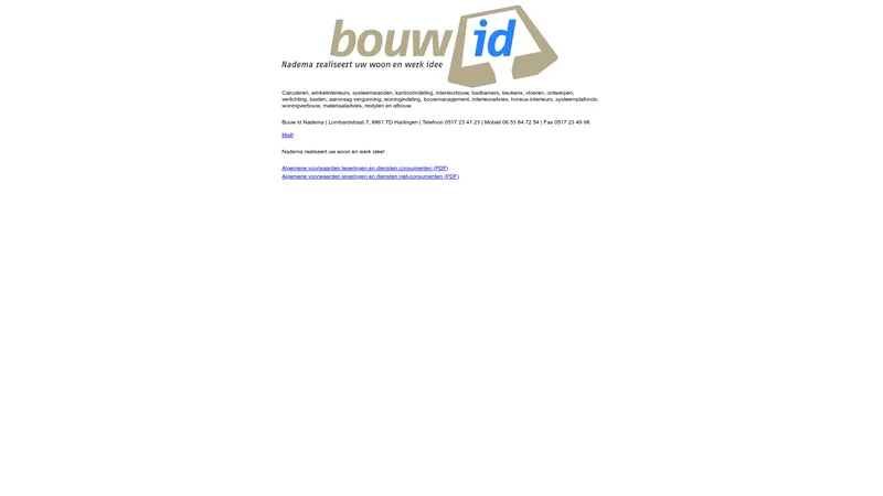 Website van Bouw ID Nadema
