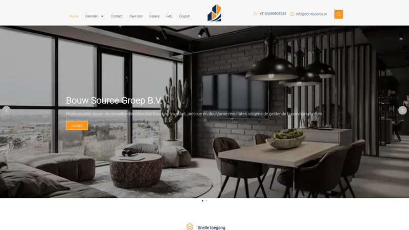 Website van Bouw source Groep B.V.