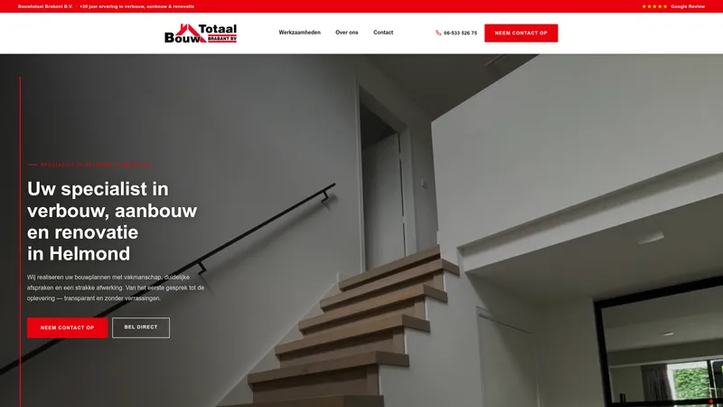 Website van Bouw Totaal Brabant