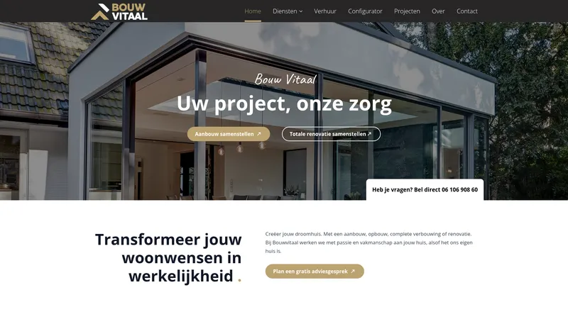 Website van Bouw Vitaal B.V.