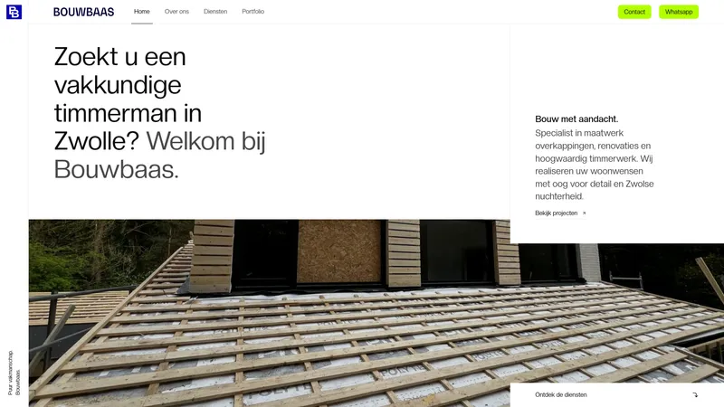 Website van Bouwbaas timmerwerken
