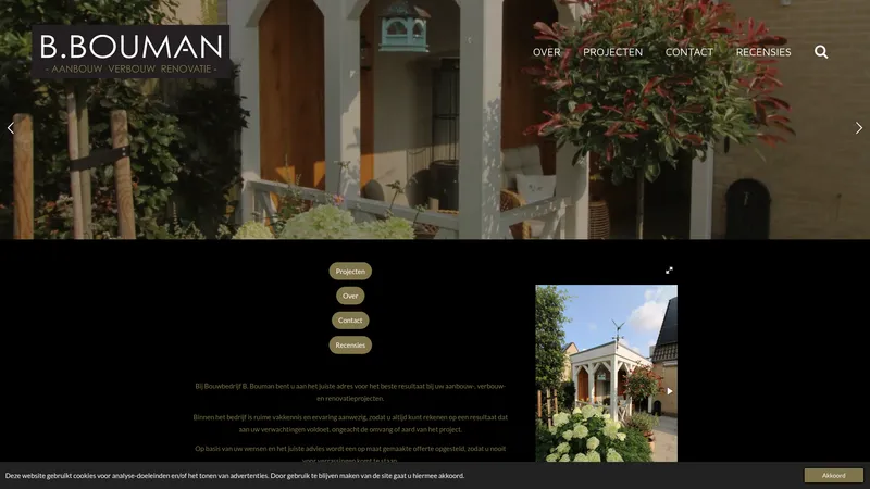 Website van Bouwbedrijf B.Bouman