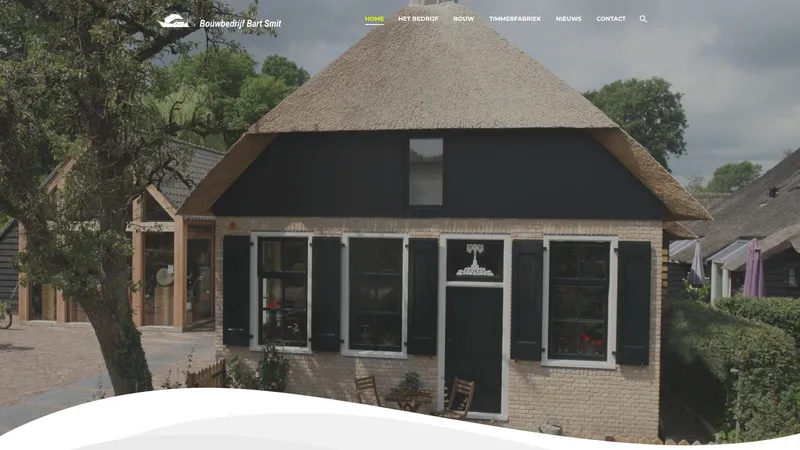 Website van Bouwbedrijf Bart Smit