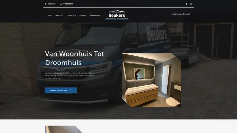 Website van Bouwbedrijf Beukers
