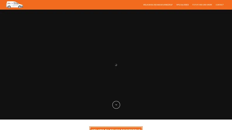 Website van Bouwbedrijf Bevam