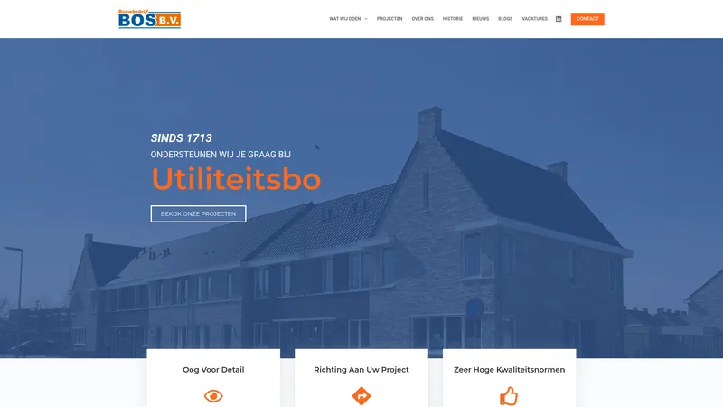 Website van Bouwbedrijf Bos B.V.