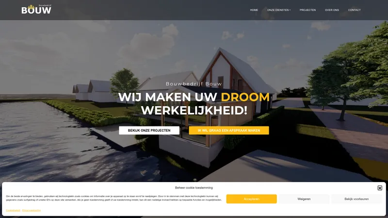 Website van Bouwbedrijf Bouw uit Veenendaal