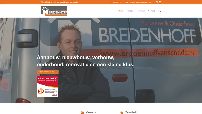 Website van Bouwbedrijf Bredenhoff Enschede