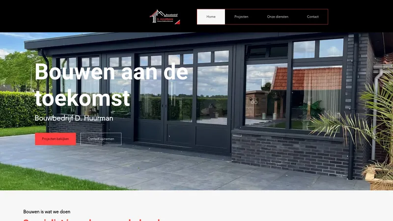 Website van Bouwbedrijf D. Huurman