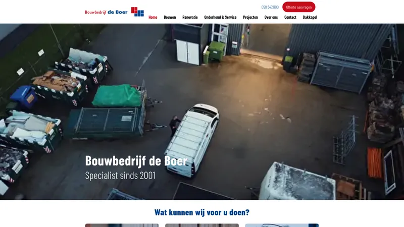 Website van Bouwbedrijf De Boer B.V.