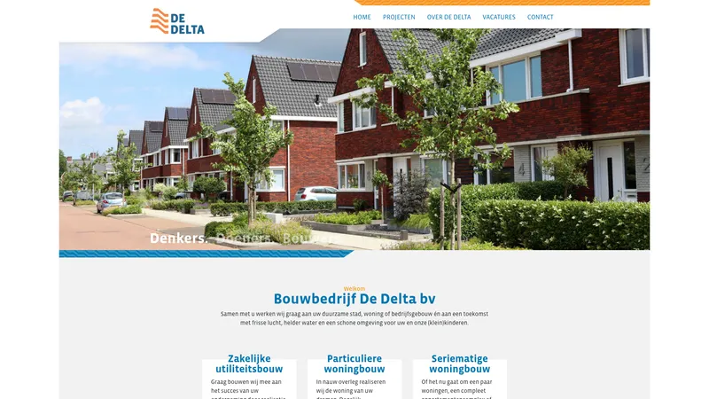 Website van Bouwbedrijf "De Delta" B.V.