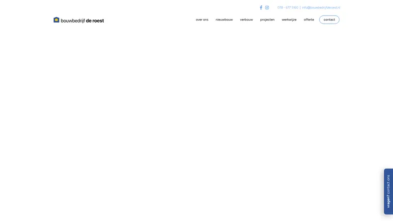 Website van Bouwbedrijf De Roest B.V.