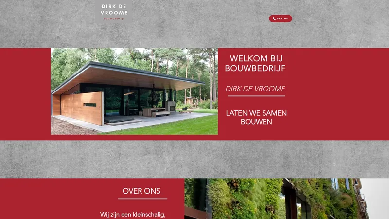 Website van Bouwbedrijf Dirk de Vroome